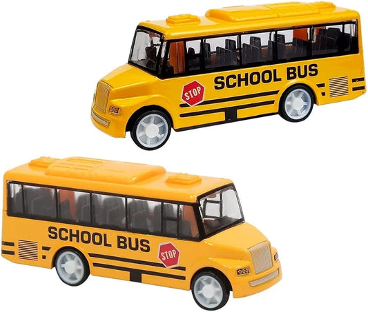 Yellow Die-cast Metal Pull-Back School Bus.