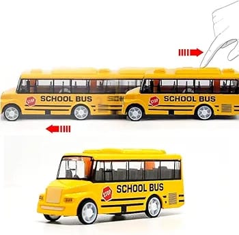 Yellow Die-cast Metal Pull-Back School Bus.