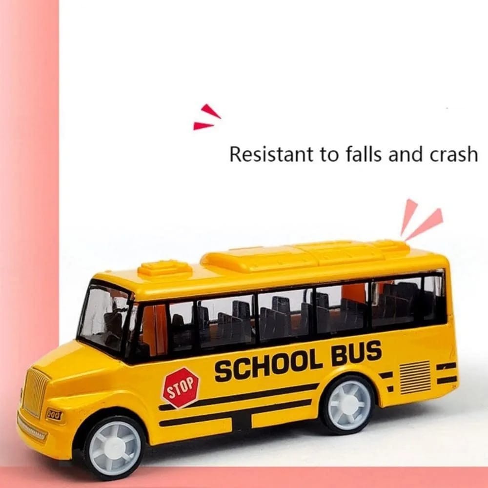 Yellow Die-cast Metal Pull-Back School Bus.