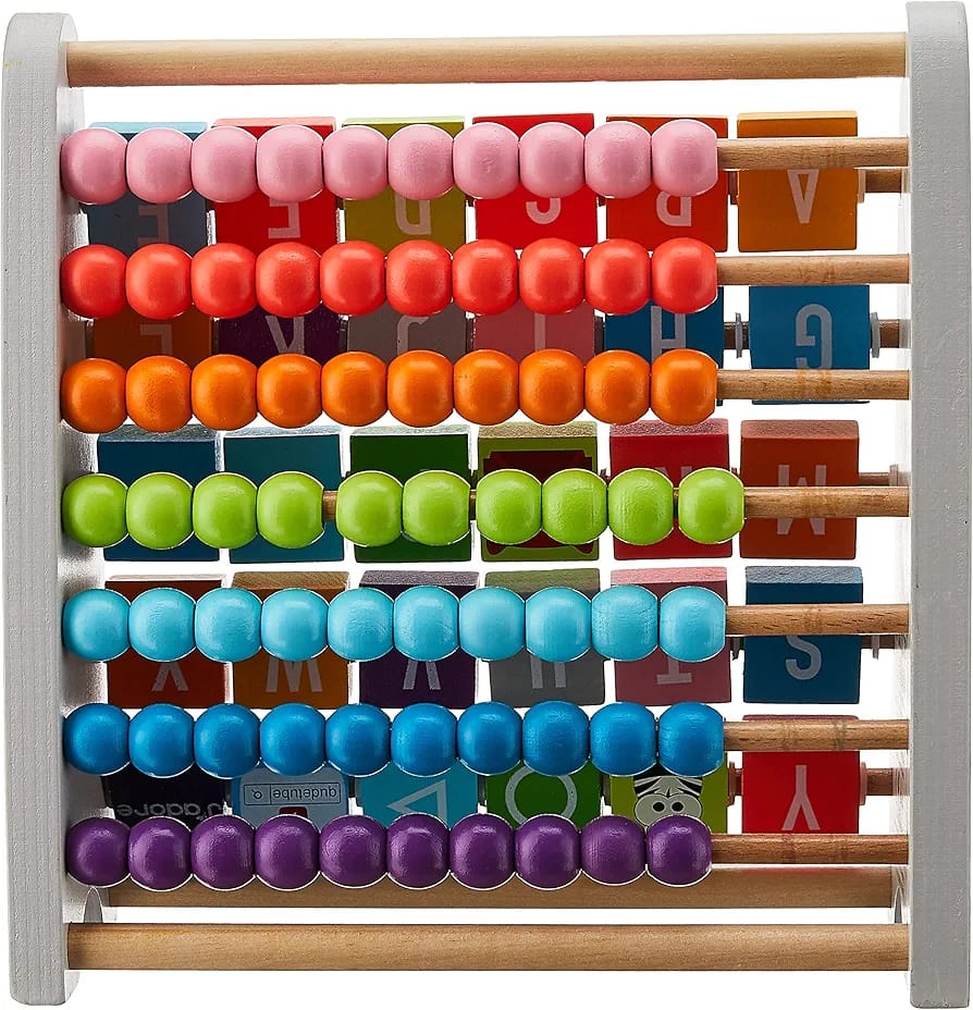 J'ADORE - Wooden 2-in-1 Math Beads & ABC Animal Abacus. (Rs 300 advance)
