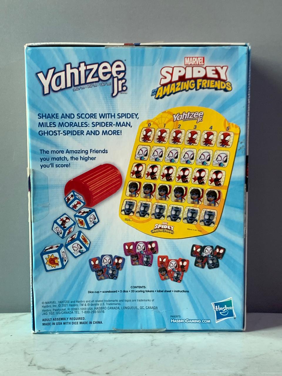 Hasbro Gaming Spidey and His Amazing Friends Yahtzee Jr.Marvel Edition Board Game.
