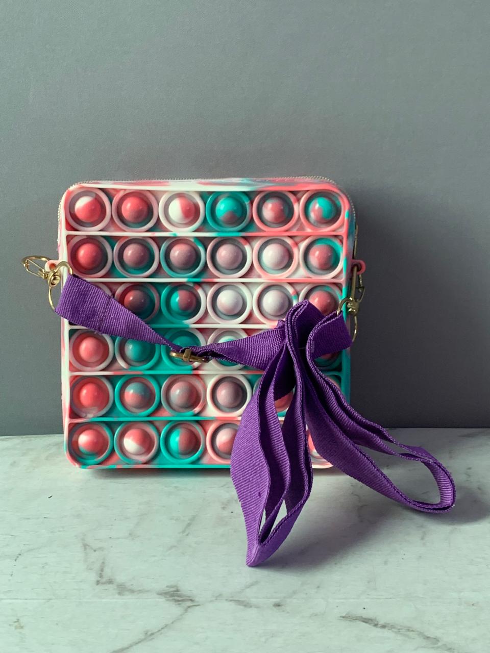 Tie-Dye Silicone Pop-It Shoulder Bag.