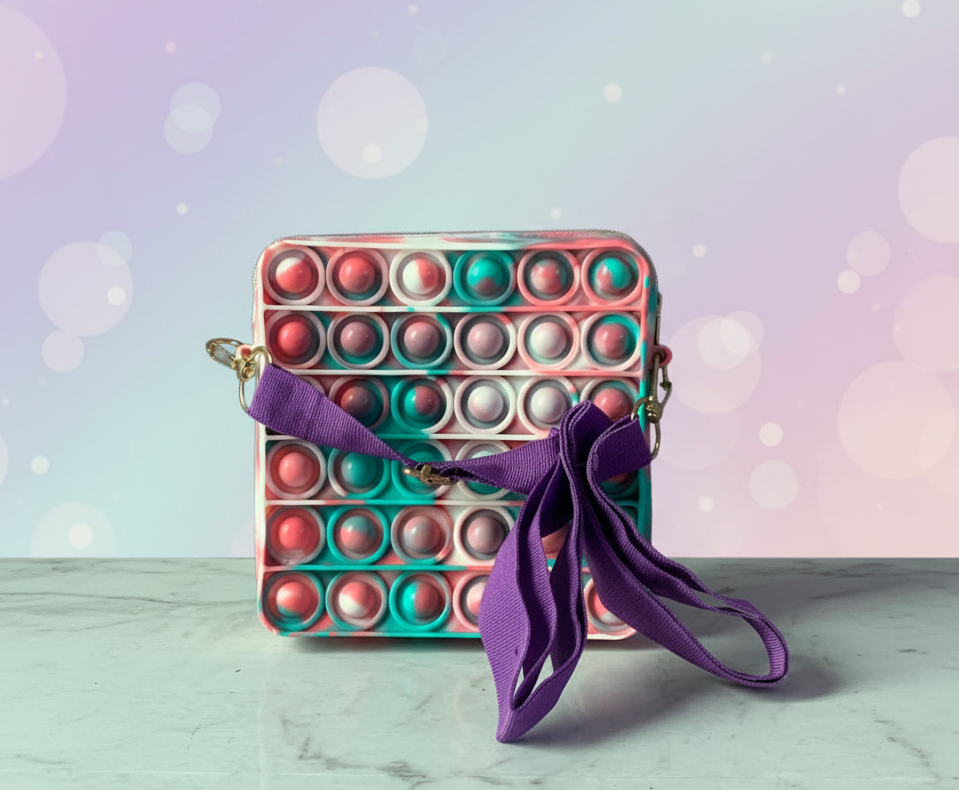 Tie-Dye Silicone Pop-It Shoulder Bag.