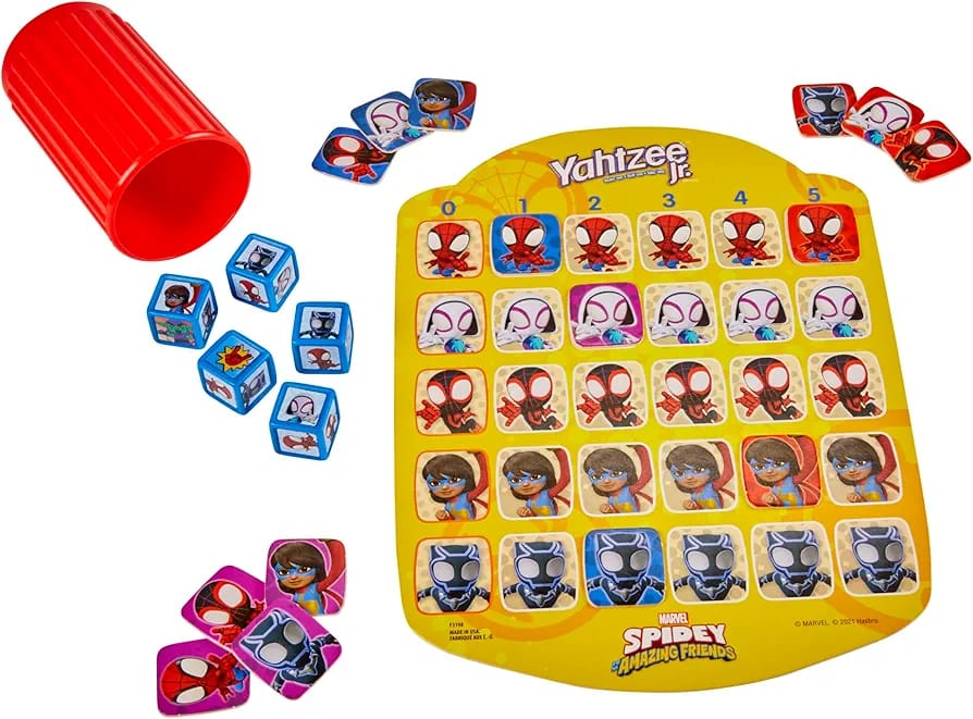 Hasbro Gaming Spidey and His Amazing Friends Yahtzee Jr.Marvel Edition Board Game.