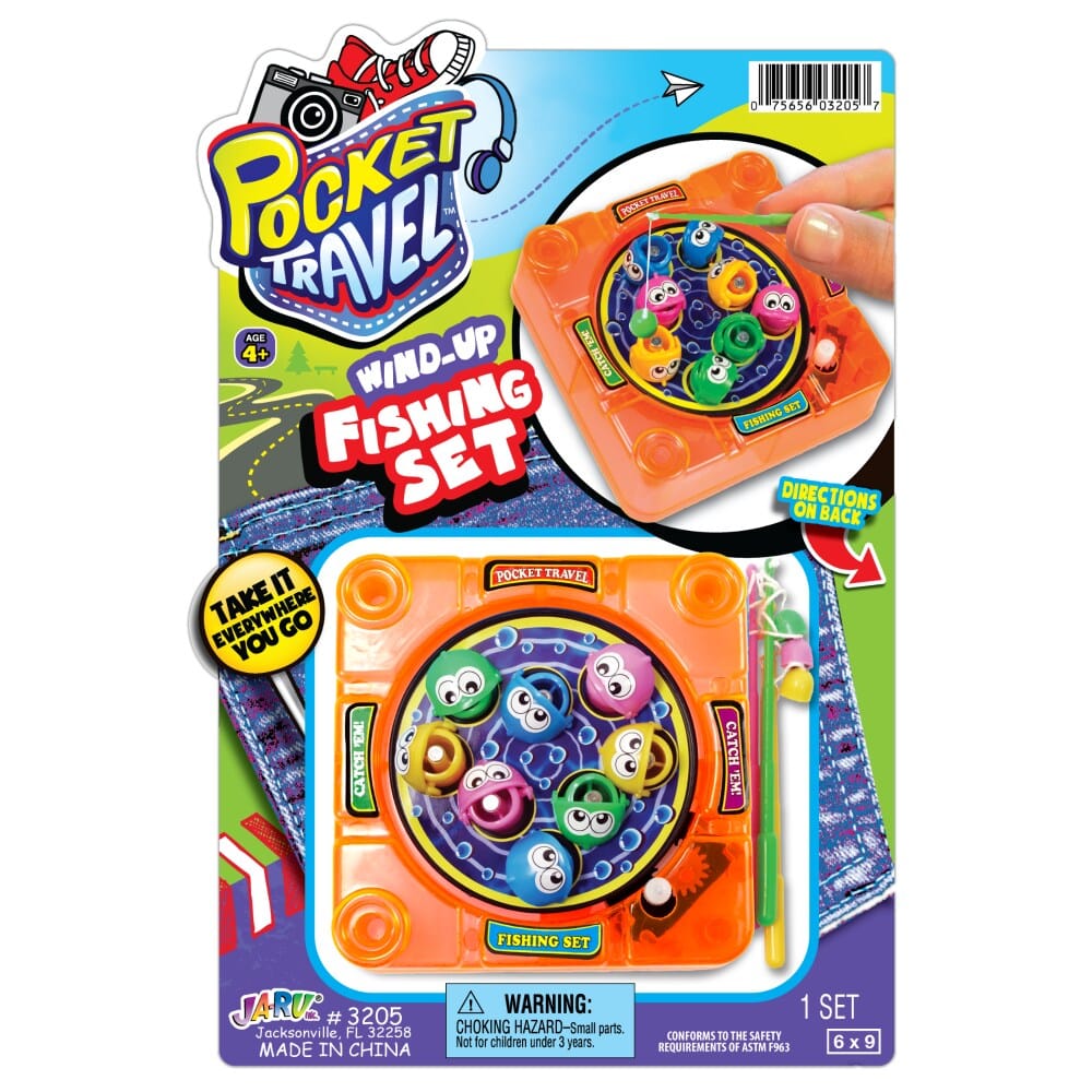 JA-RU Pocket Travel Wind Up Fishing Game. (New)