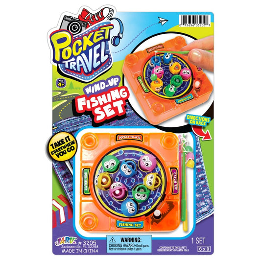 JA-RU Pocket Travel Wind Up Fishing Game. (New)