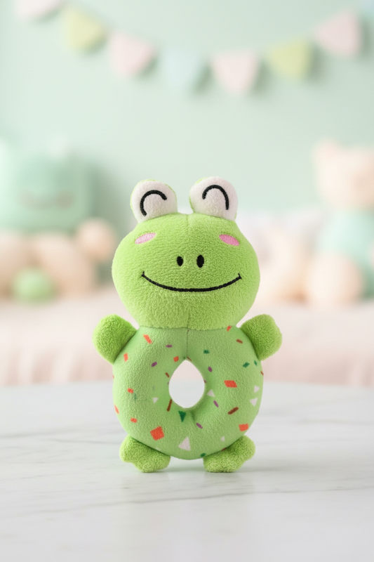 Frog Donut Plush Toy.