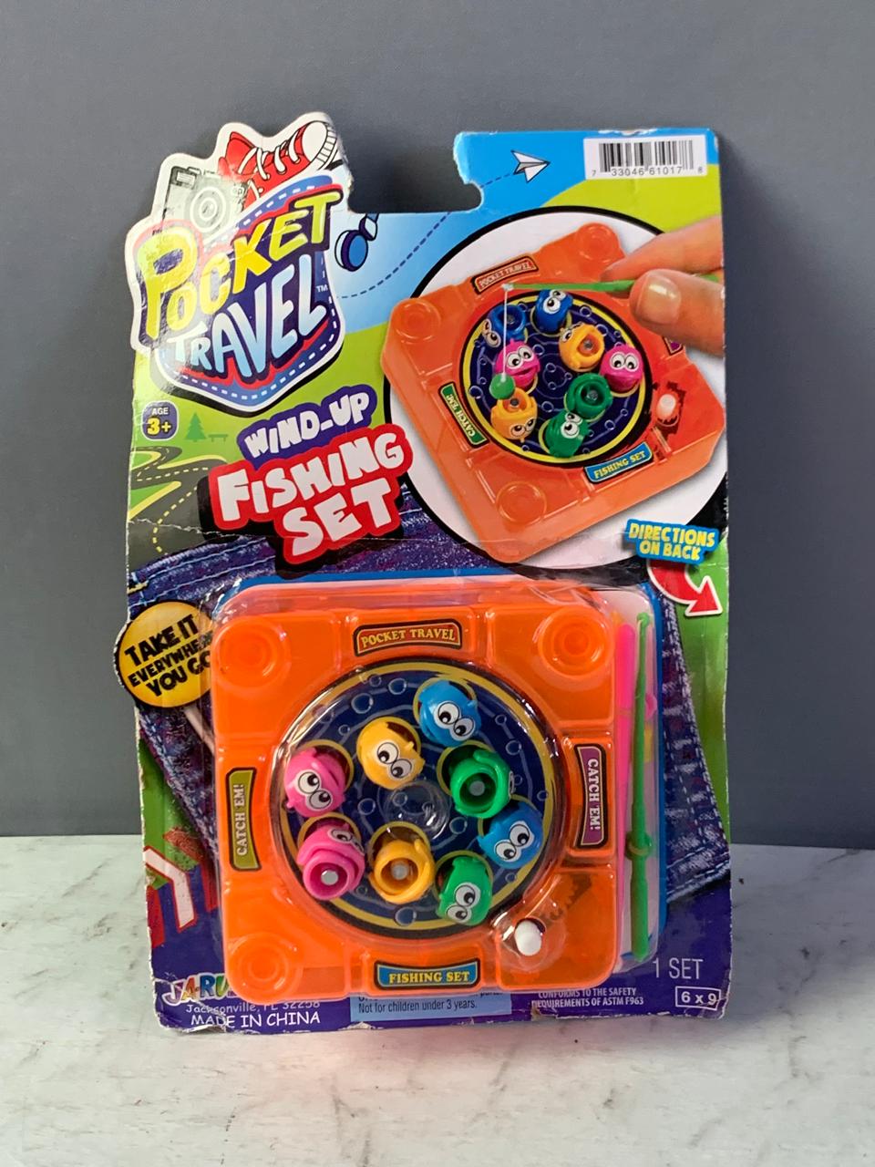 JA-RU Pocket Travel Wind Up Fishing Game. (New)