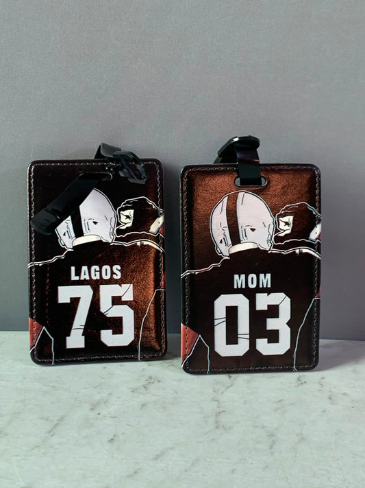 Football Jersey-Themed Luggage Tag. (New)