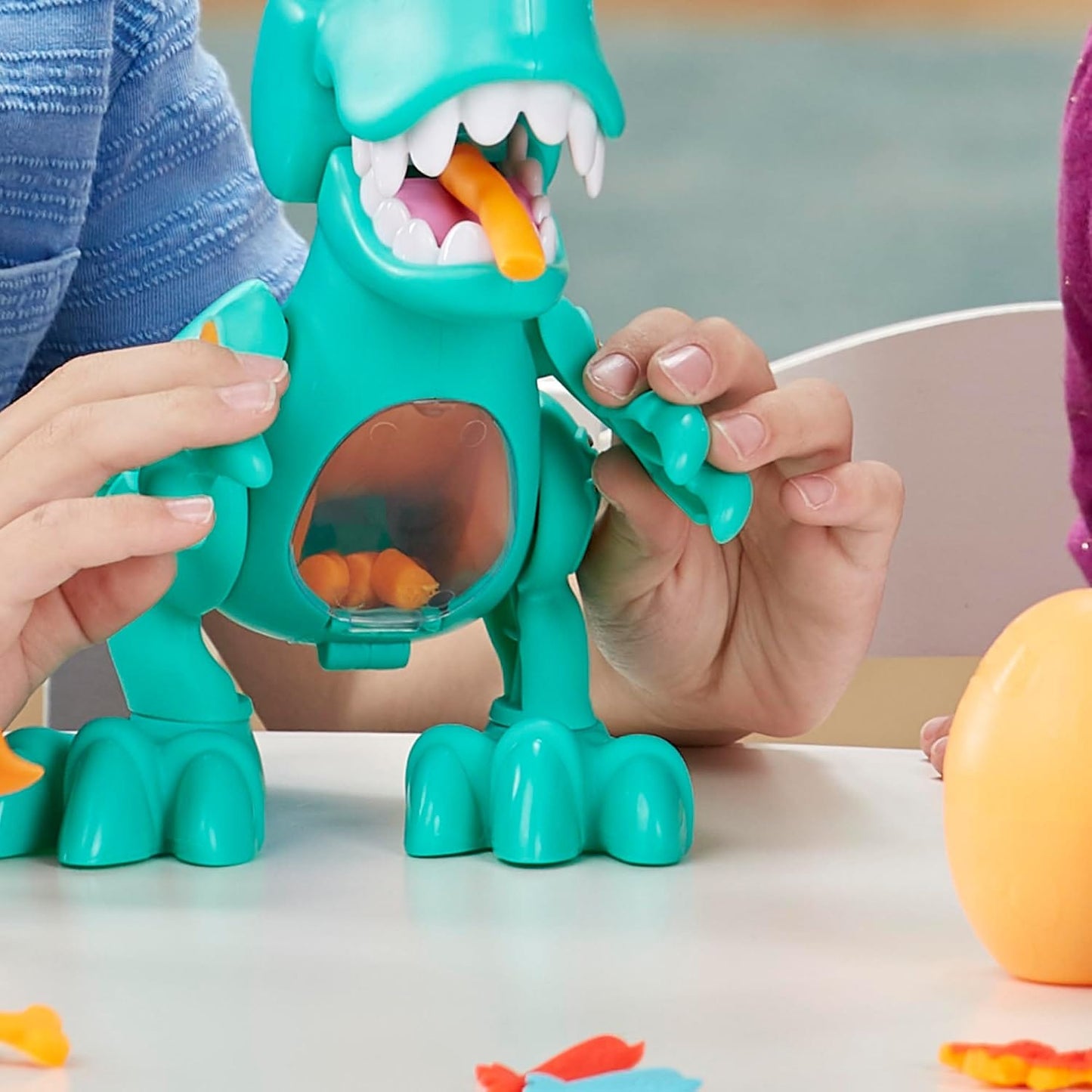 Play-Doh Dino Crew Crunchin' T-Rex Toy.(hand missing)(Rs250 advance)