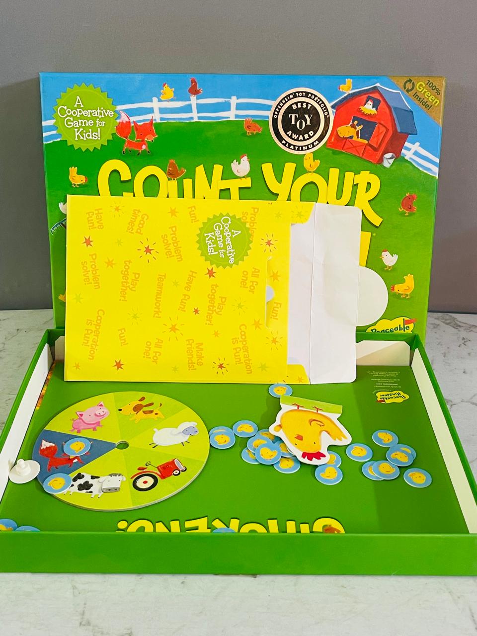 Peaceable Kingdom Count Your Chickens! Board Game. (Without hen stand) (Rs 300 advance)