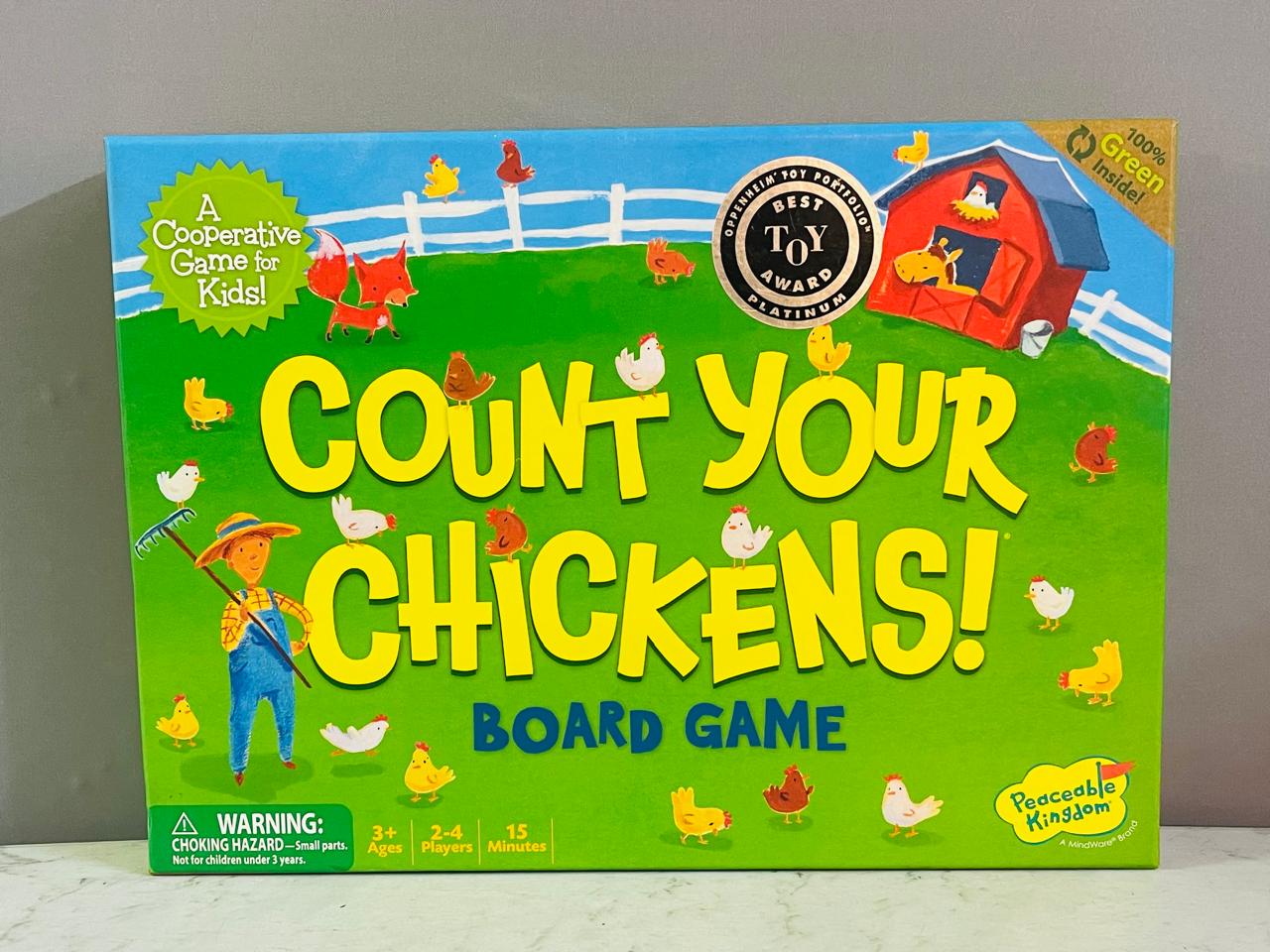 Peaceable Kingdom Count Your Chickens! Board Game. (Without hen stand) (Rs 300 advance)