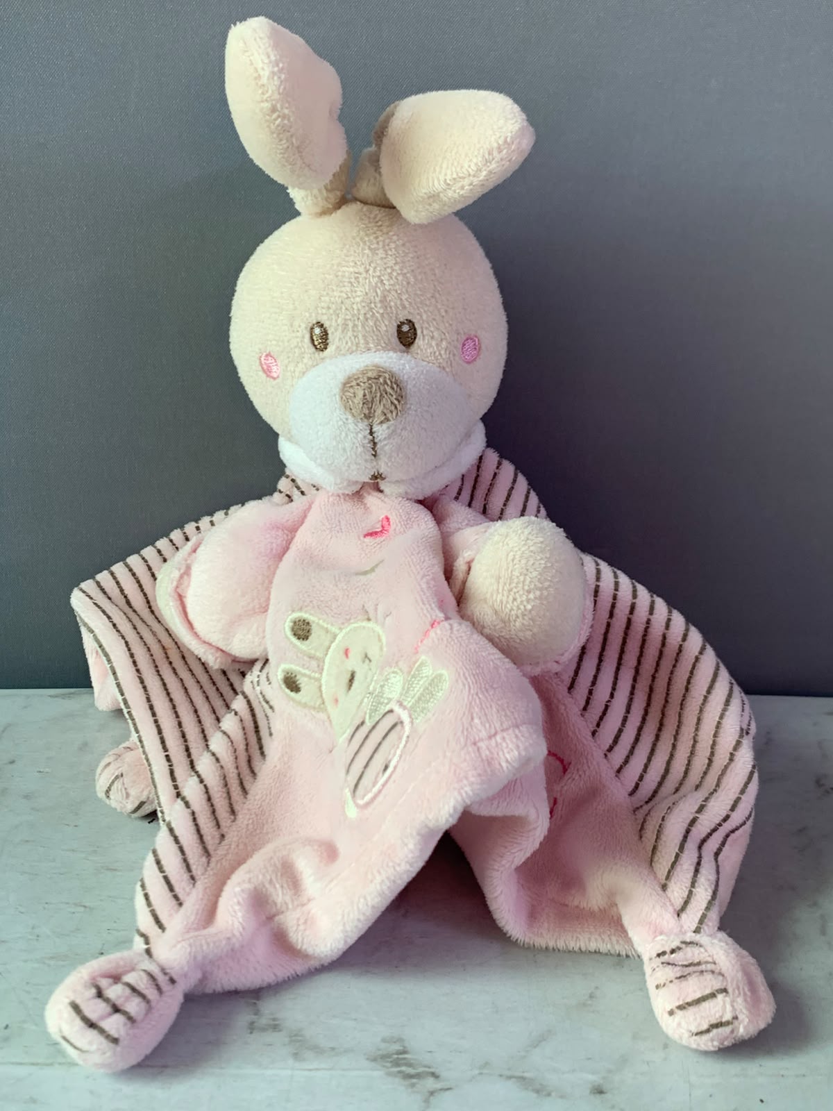 Nicotoy Pink Bunny ABC Comforter Blankie.