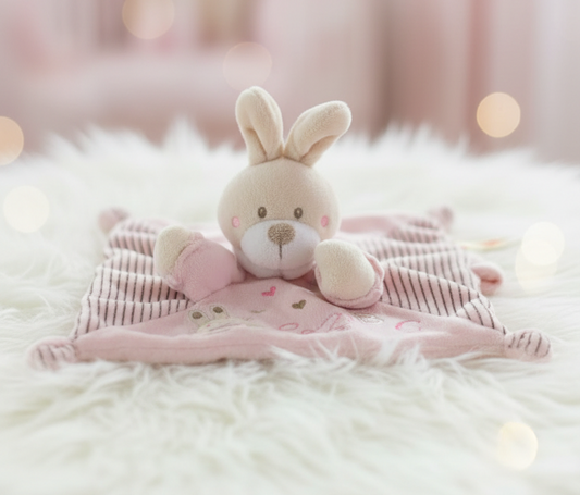 Nicotoy Pink Bunny ABC Comforter Blankie.