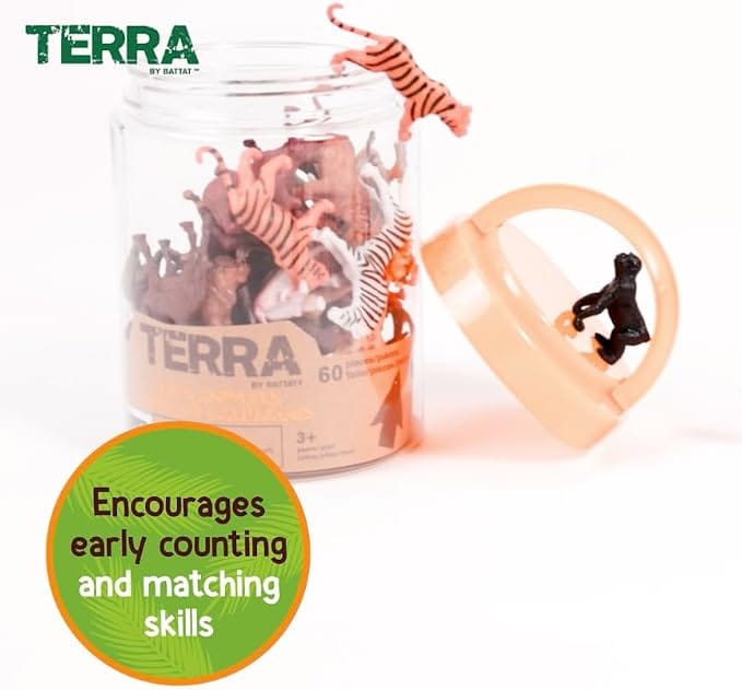 Terra By Battat Wild Animal Figurines Tube. (36 pieces)