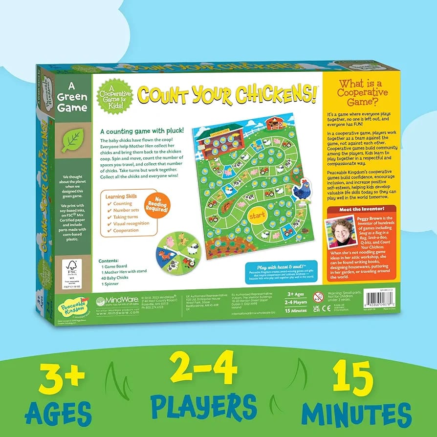 Peaceable Kingdom Count Your Chickens! Board Game. (Without hen stand) (Rs 300 advance)