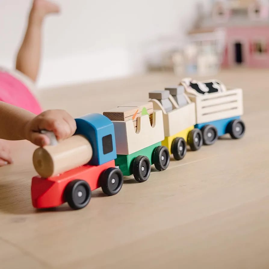 Melissa & Doug Wooden Farm Train Set. (Without accessories)