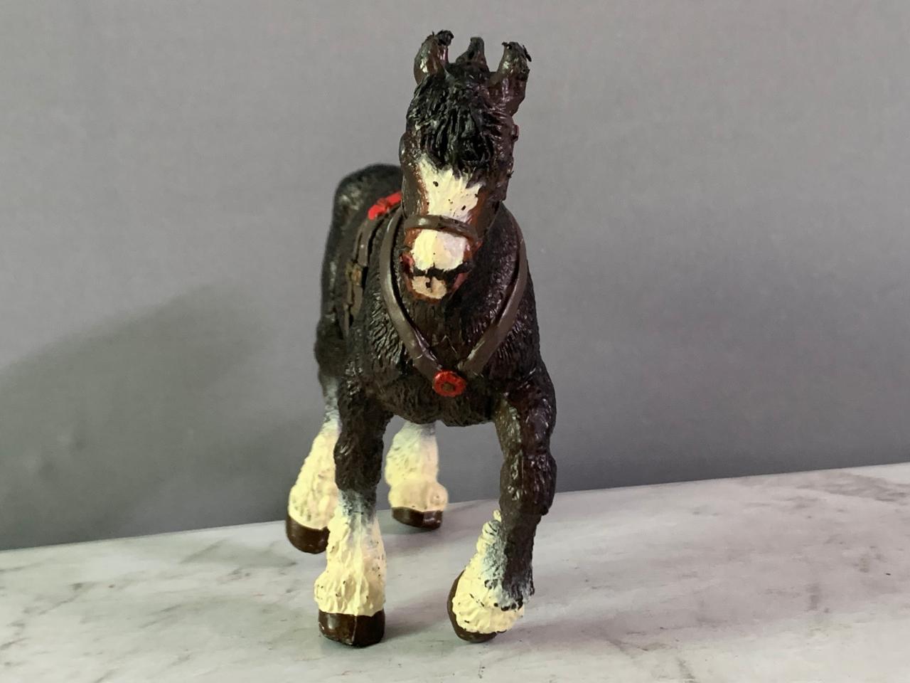 Safari Ltd black Clydesdale Stallion Figurine.