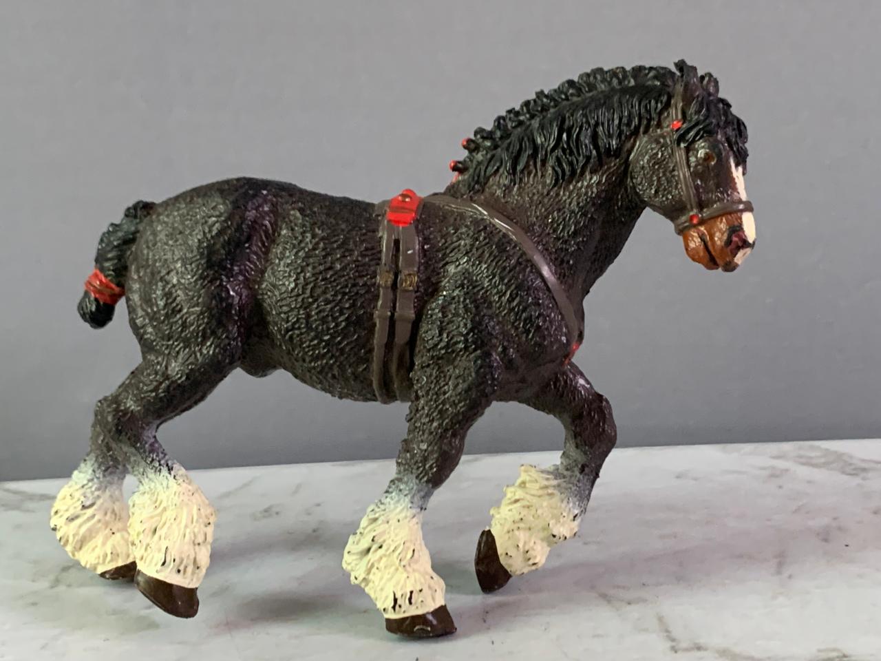 Safari Ltd black Clydesdale Stallion Figurine.