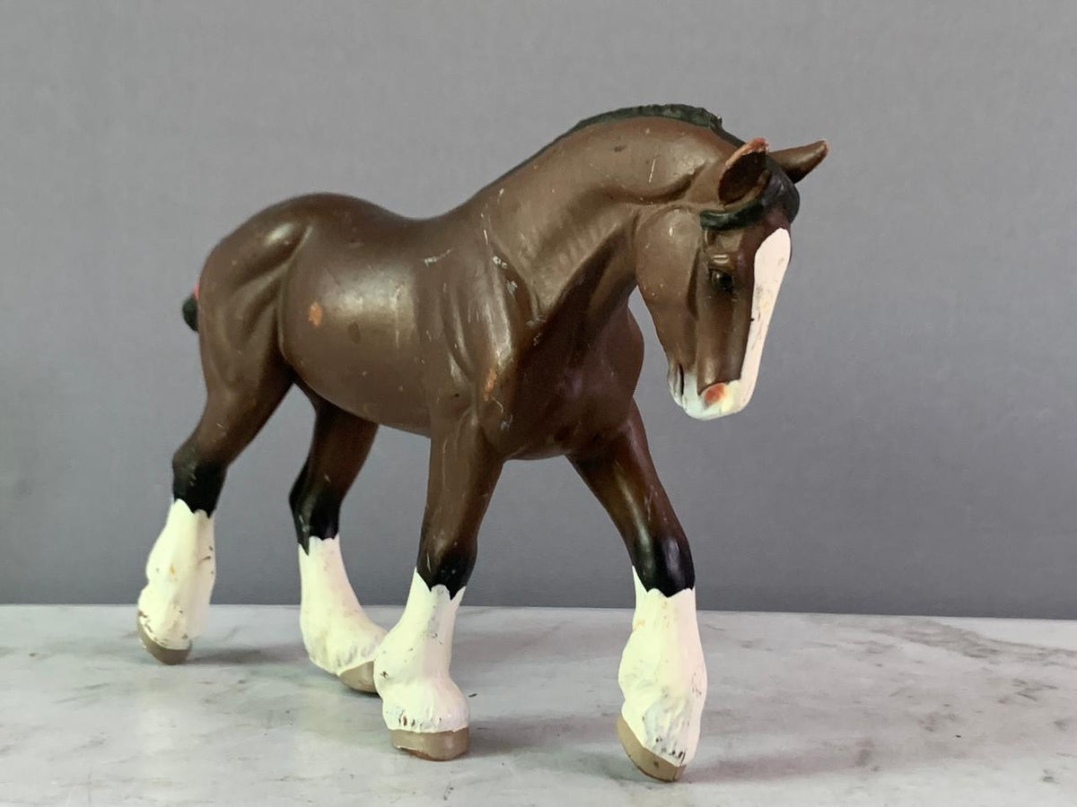 Vintage Safari Ltd Clydesdale Stallion Toy Figurine.