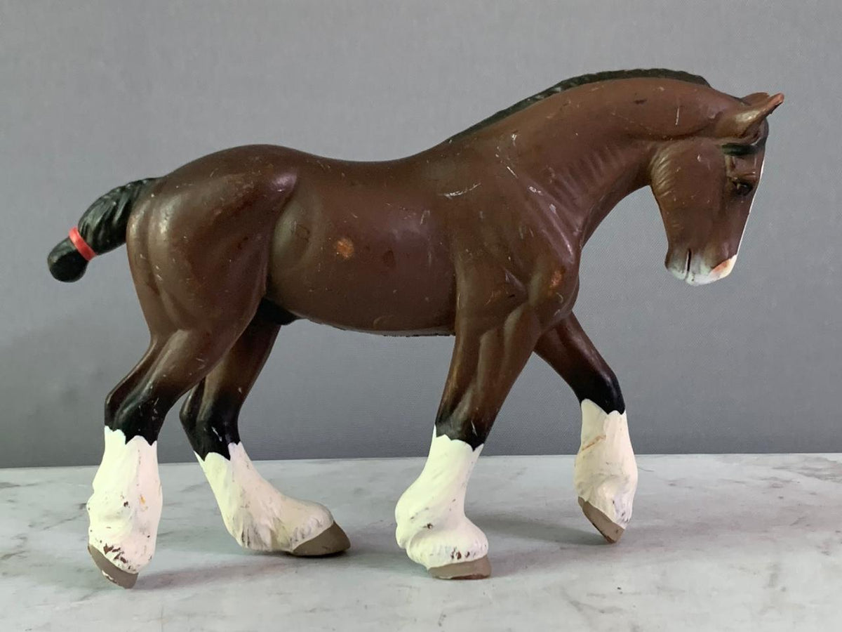 Vintage Safari Ltd Clydesdale Stallion Toy Figurine.