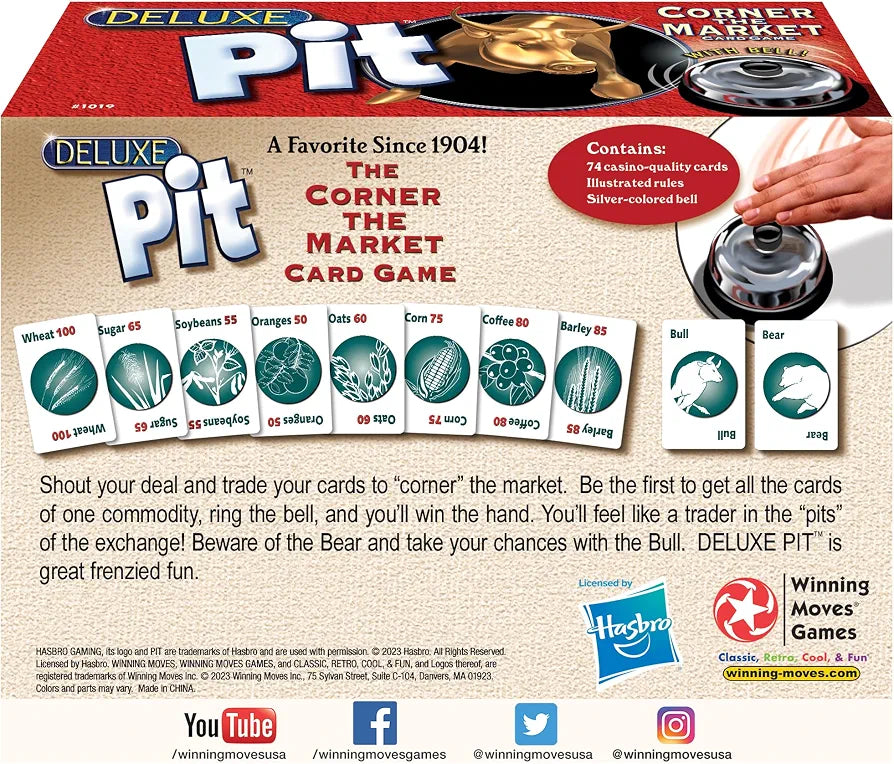 Deluxe Pit, Classic Frantic Trading Card Game. (New)