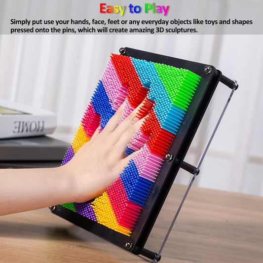 Colorful 3D Plastic Pin Art Board Toy.(minor crack)