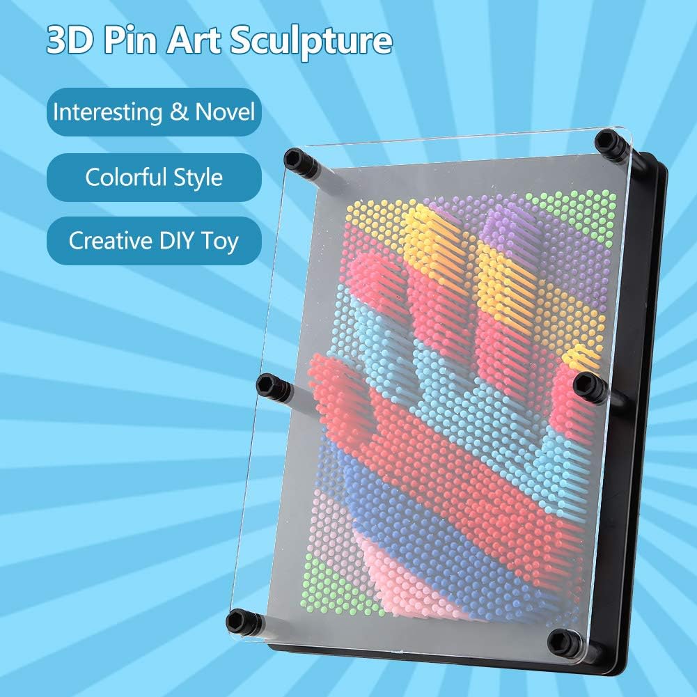 Colorful 3D Plastic Pin Art Board Toy.(minor crack)