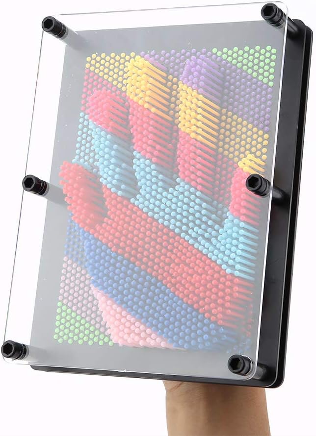 Colorful 3D Plastic Pin Art Board Toy.(minor crack)