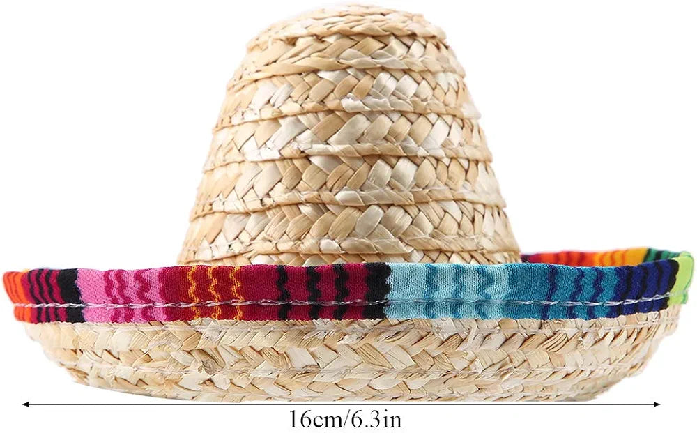 Mini Straw Sombrero Party Hat.