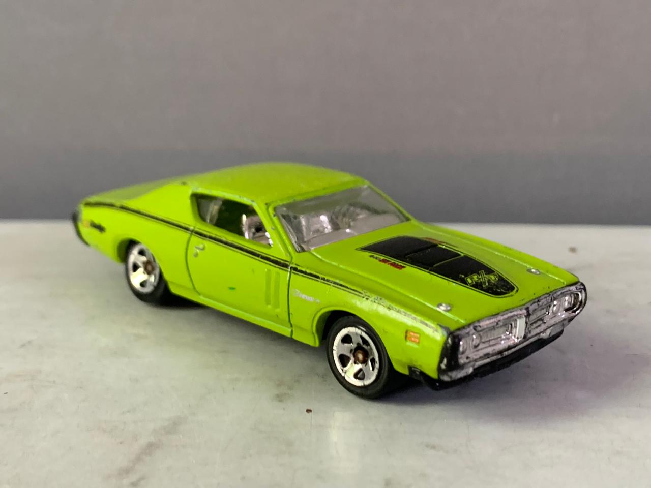 Hot Wheels New Models, Green '71 Dodge Charger.