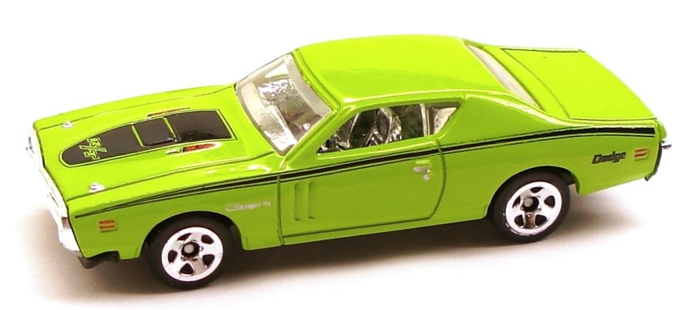 Hot Wheels New Models, Green '71 Dodge Charger.