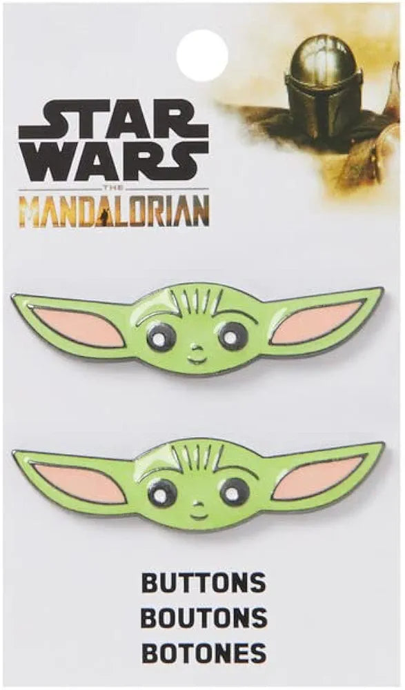Star Wars The Mandalorian Baby Yoda Enamel on Metal Shank Buttons - Set of 2.