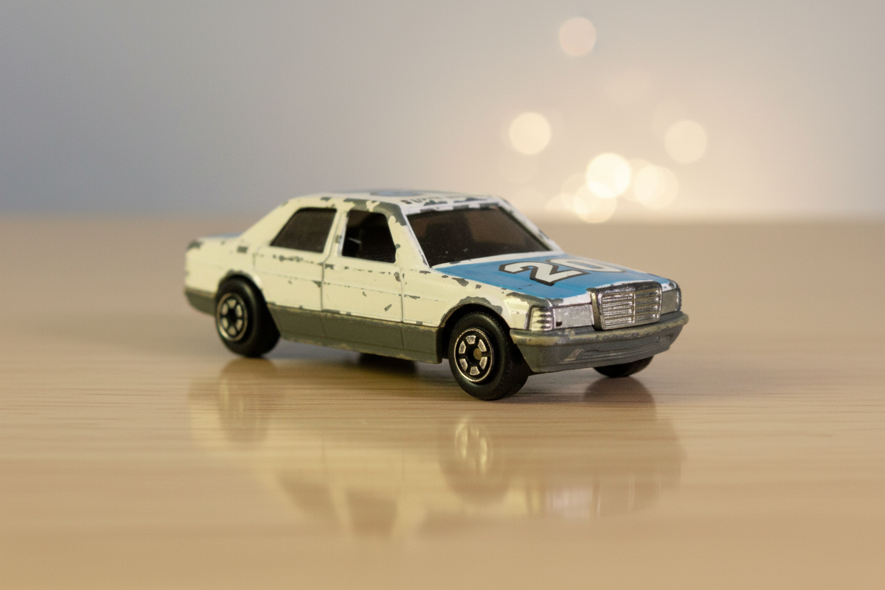 Mercedes-Benz 380SEL "Super Runner" Stock Racer Toy Car. (8/10 condition, Must check video)