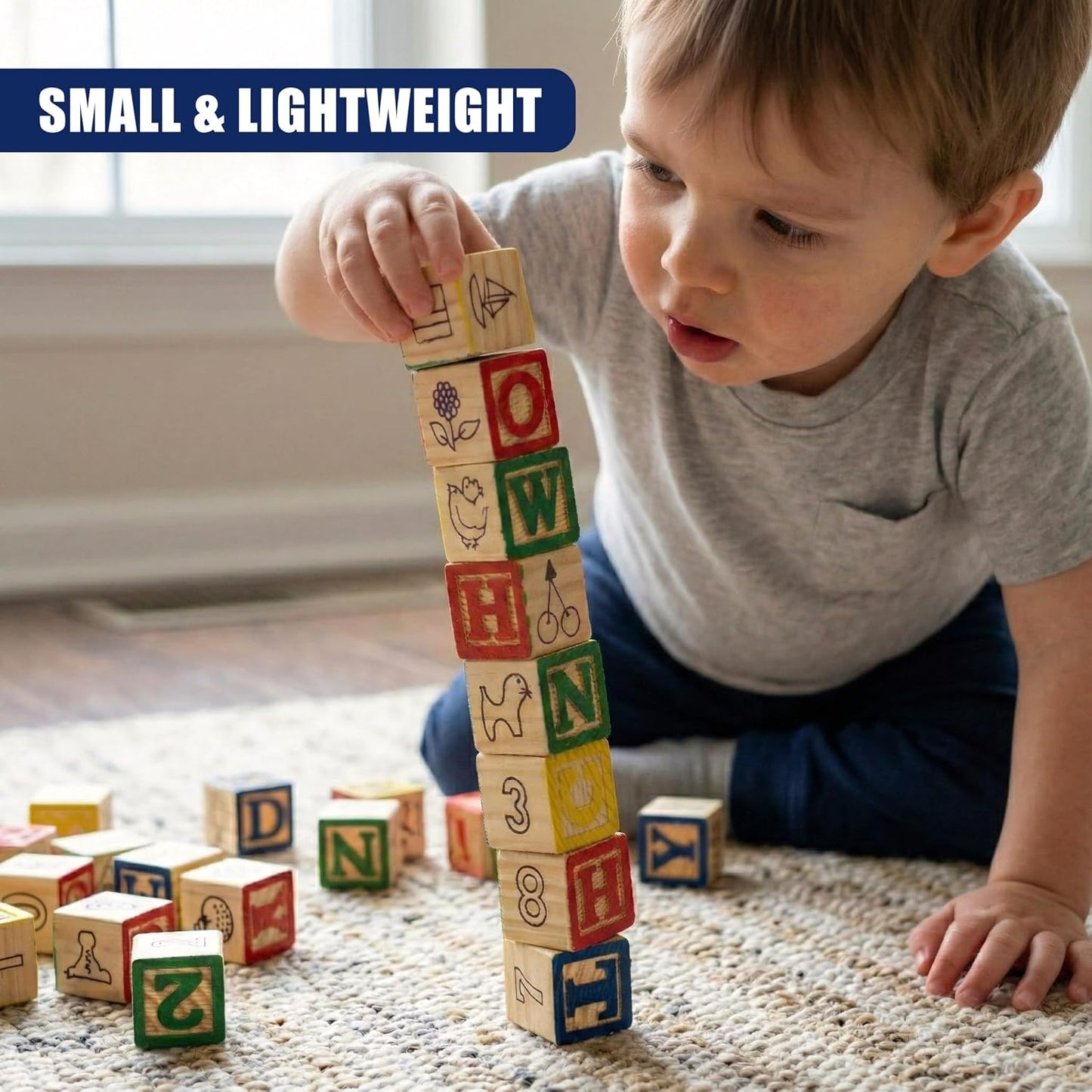 Classic Wooden Learning Blocks.(28 blocks) (Rs 250 advance)