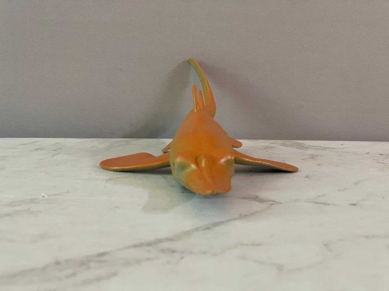 Orange Saw Fish Figure