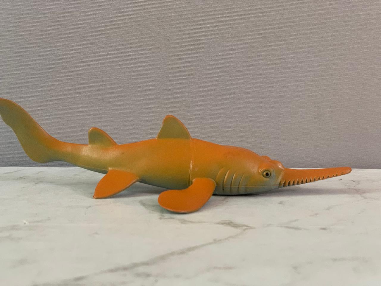 Orange Saw Fish Figure