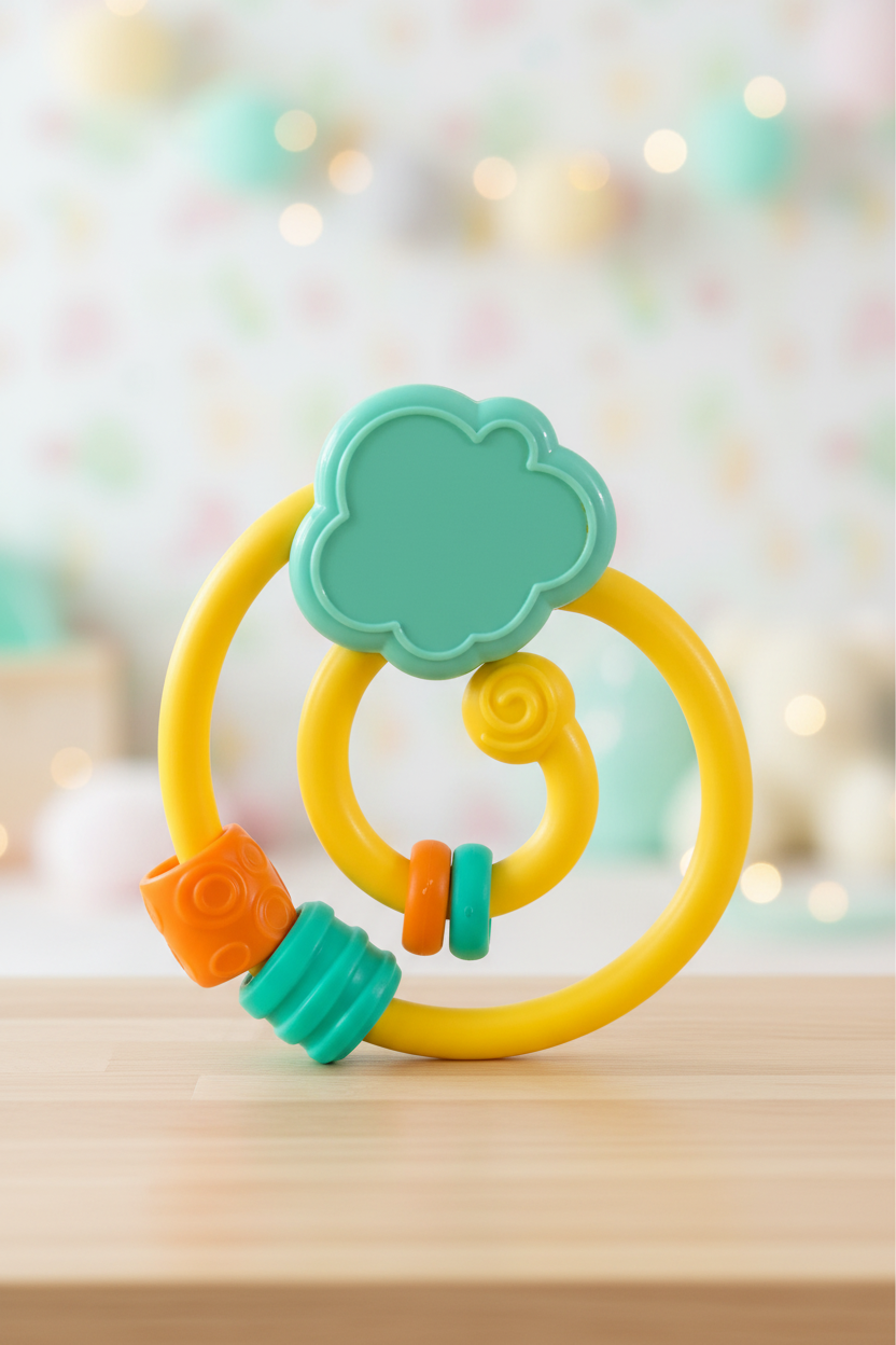 Bright Starts Grab & Spin Baby Rattle & Teether Toy.