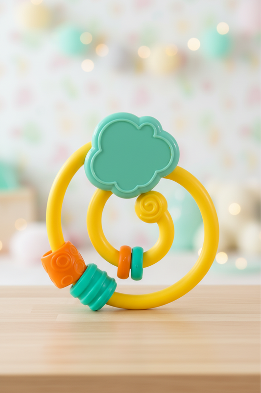 Bright Starts Grab & Spin Baby Rattle & Teether Toy.