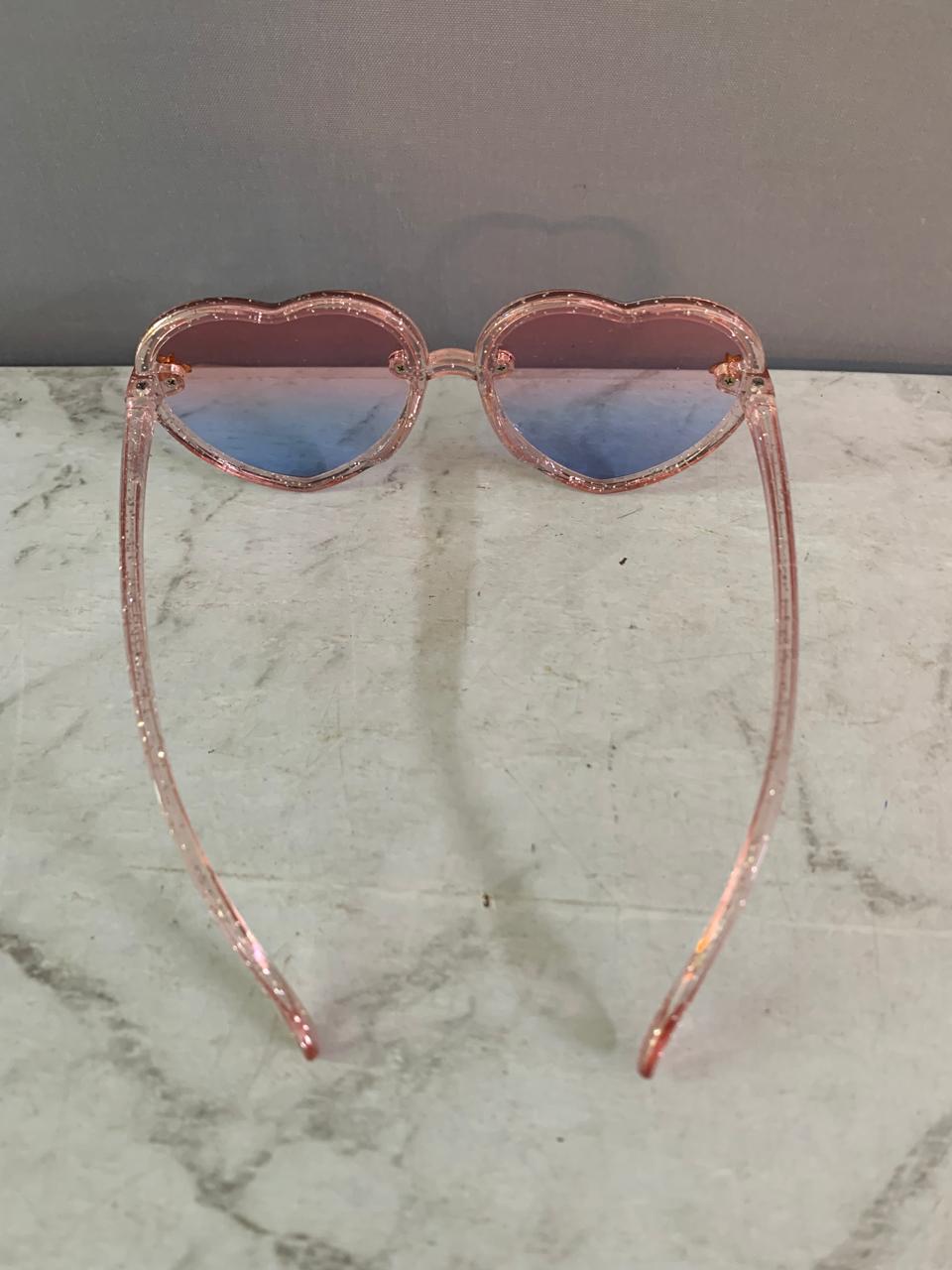 Heart Sunglasses - Pink Glitter. (Rs 100 advance)