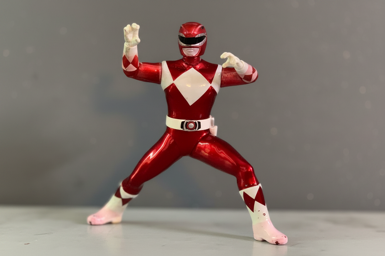 Mighty Morphin Red Power Ranger Action Figure. (Rs 100 advance)