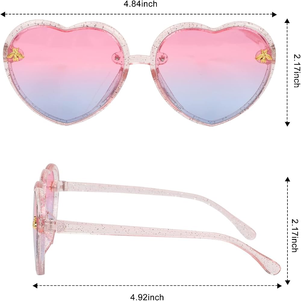 Heart Sunglasses - Pink Glitter. (Rs 100 advance)