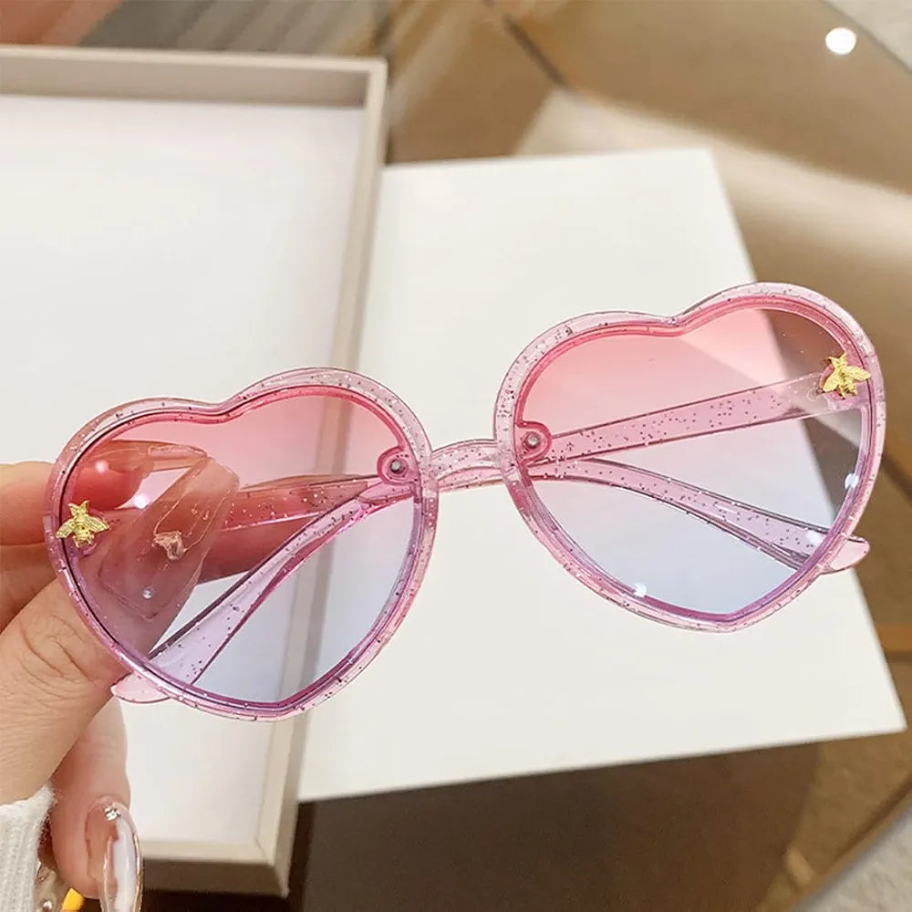 Heart Sunglasses - Pink Glitter. (Rs 100 advance)