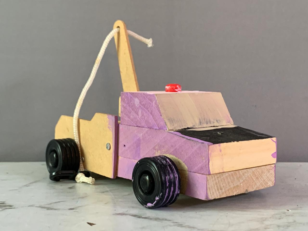 Wooden Toy Tow Truck. (Rs 100 advance)