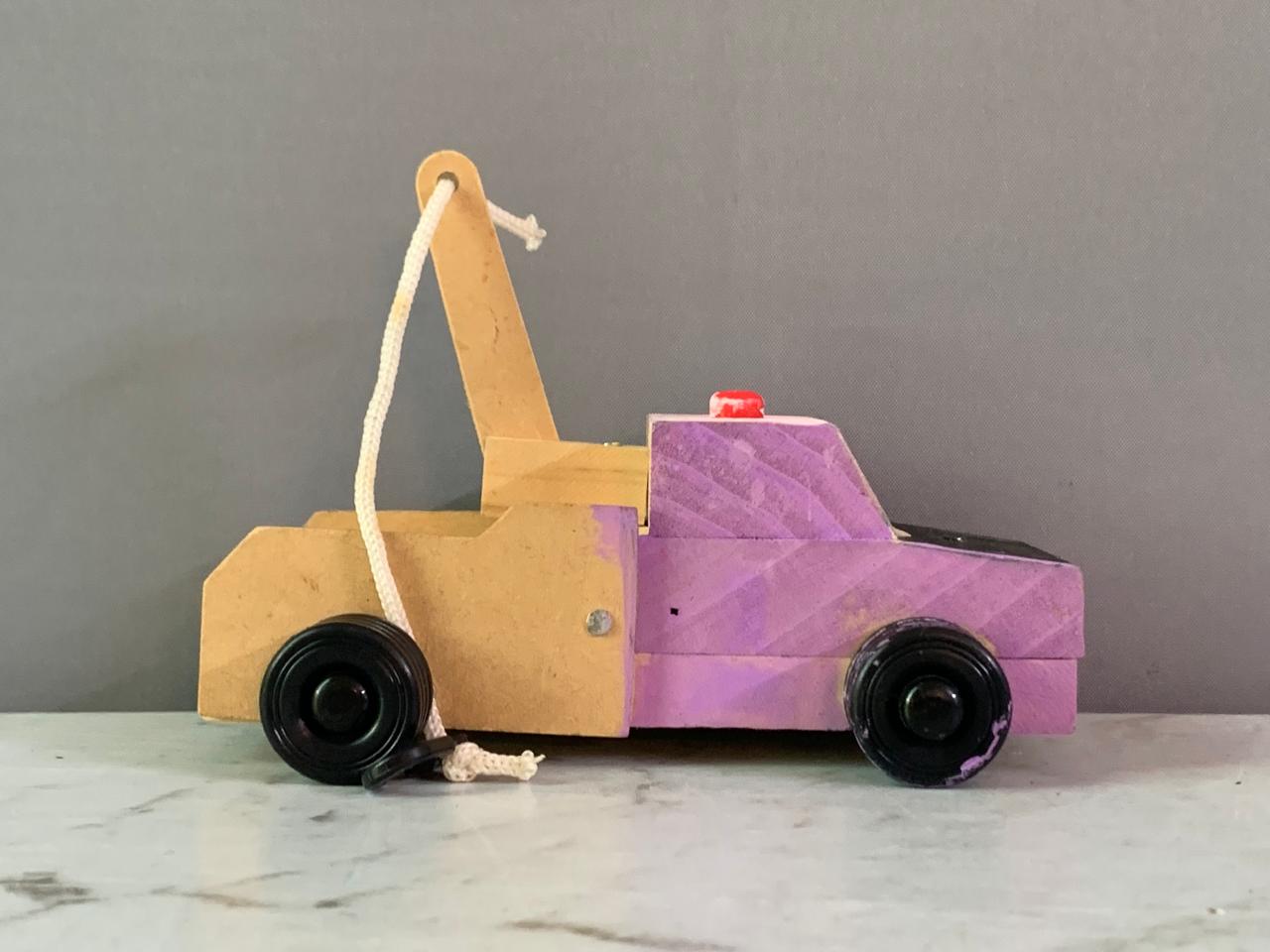 Wooden Toy Tow Truck. (Rs 100 advance)