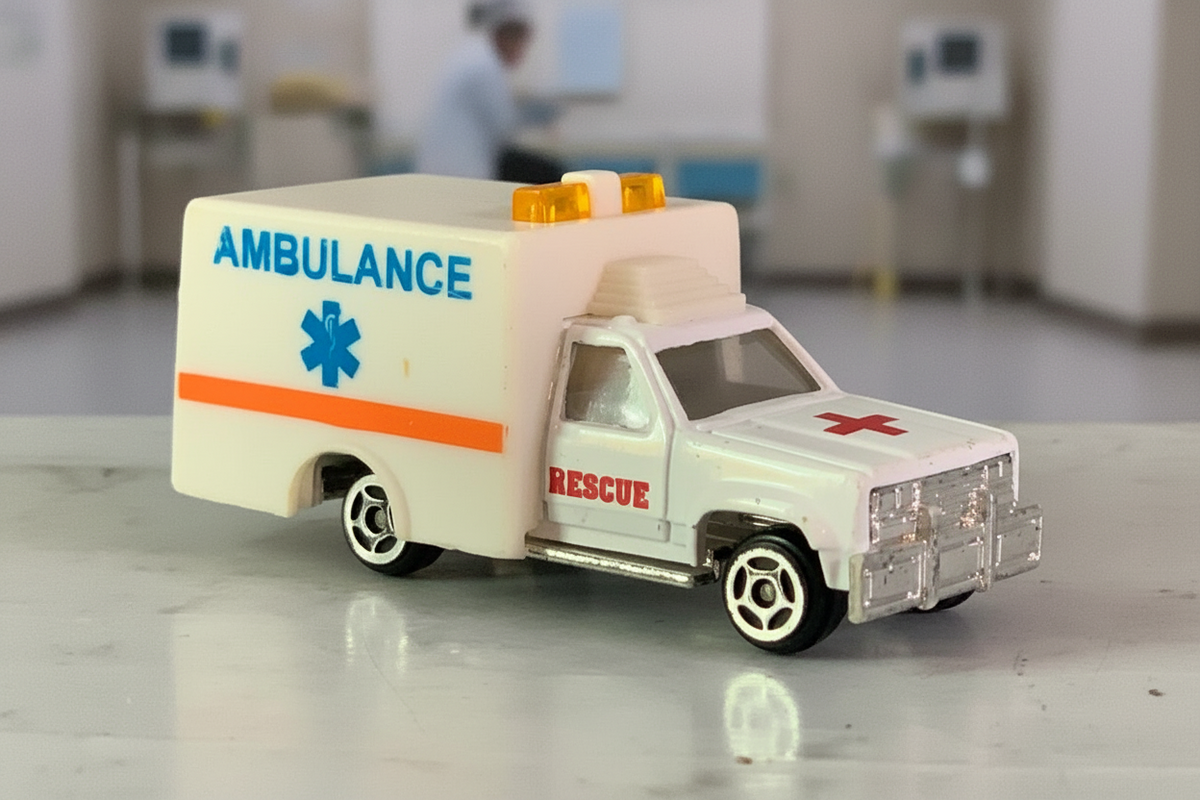 Majorette Ford Ranger NYC EMS Ambulance Toy.