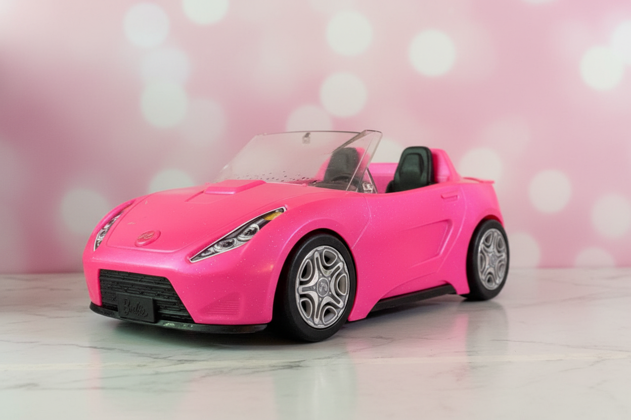 Mattel Barbie Glam Convertible Car.(Rs 350 advance)(must check video, wind screen slightly cracked)