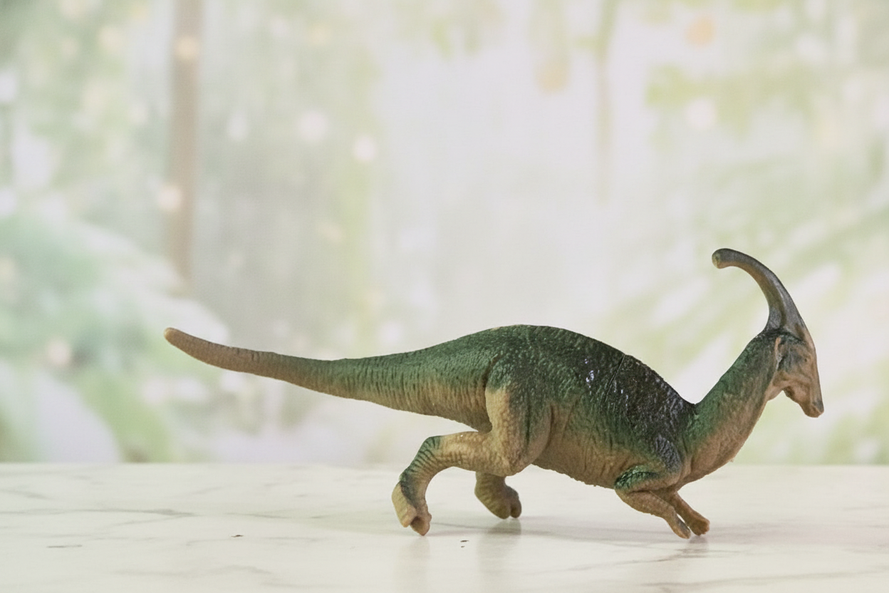 Parasaurolophus Dinosaur Toy Figure. (Rs 100 advance)
