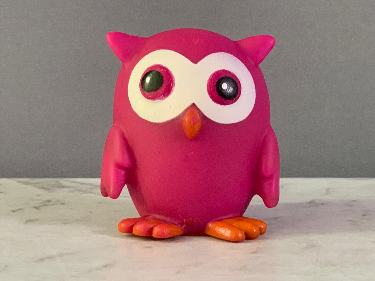 Pink Owl Squeeze Toy.