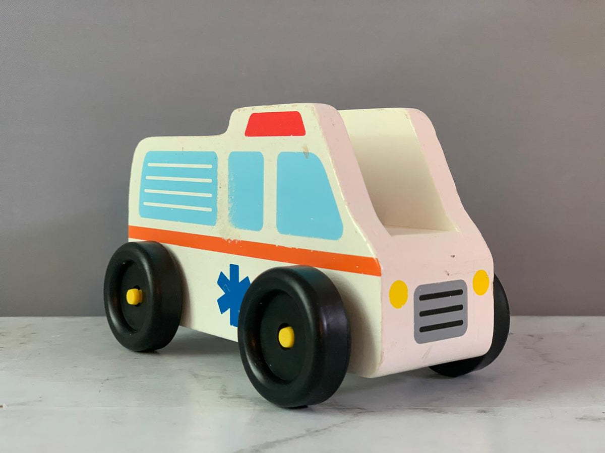 Melissa & Doug Wooden Toy Ambulance.